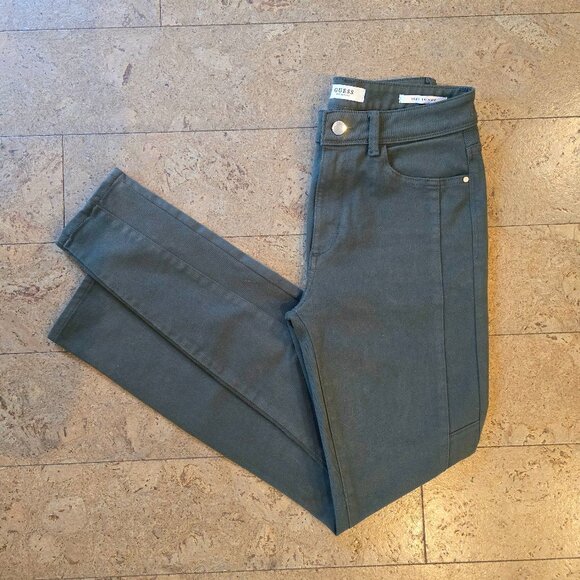 Women's Guess 1981 High-Rise Skinny Jeans in Olive Green, Size 28 - Picture 5 of 5